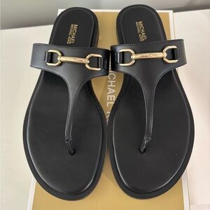 Michael Kors Black Leather Sandals